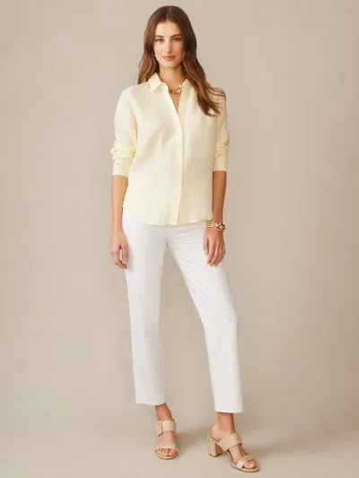 J.mclaughlin Women's Britt Linen Shirt Lemon In Yellow