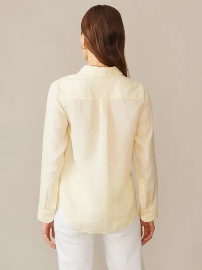 J.mclaughlin Women's Britt Linen Shirt Lemon In Yellow