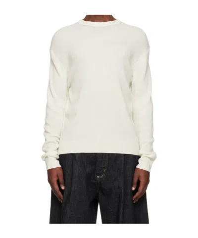 Studio Nicholson Sophisticated Parchment Knit Sweater For Men In Neutral