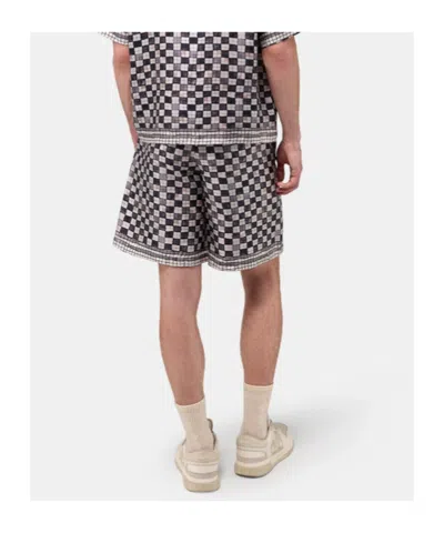 Amiri Checkered Drawstring Shorts In Blue