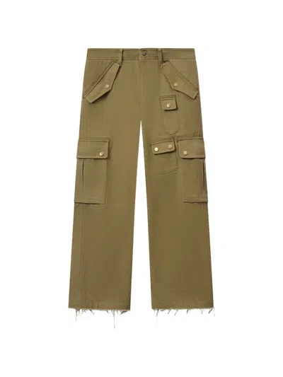 Isabel Marant Josine Cotton Twill Flare Crop Cargo Pants In Brown