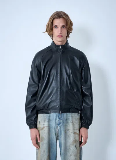 Acne Studios Full-zip Leather Jacket In Black