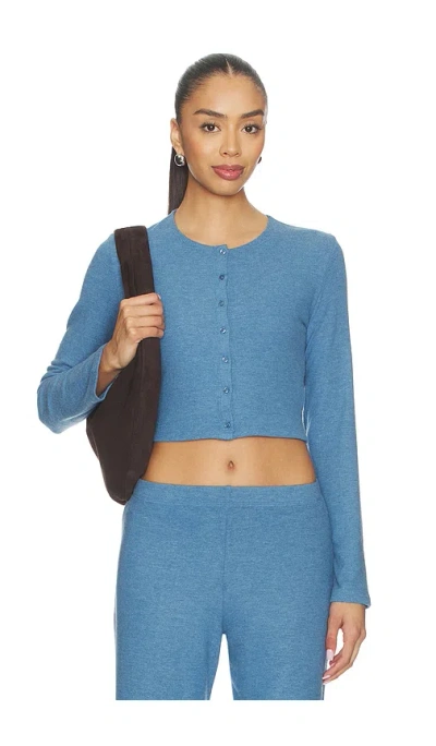 Leset Lauren Crop Cardigan Ii In Blue