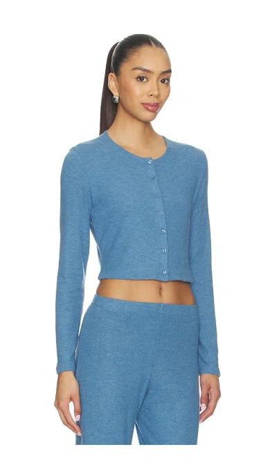 Leset Lauren Crop Cardigan Ii In Blue