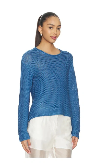 Leset Ben Open-knit Cotton Sweater In Blue