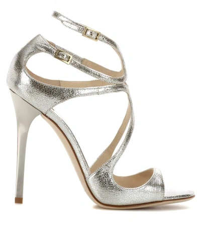 Shop Jimmy Choo Lance Metallic Leather Sandals