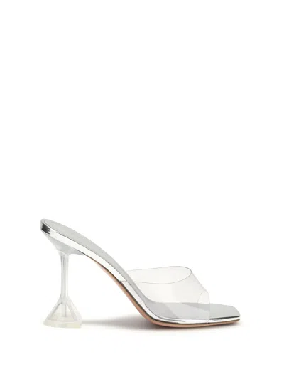 Amina Muaddi Women Lupita Glass Sandals In White