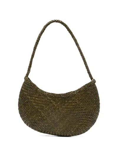 Dragon Diffusion Luna Mezza Woven Shoulder Bag In Green