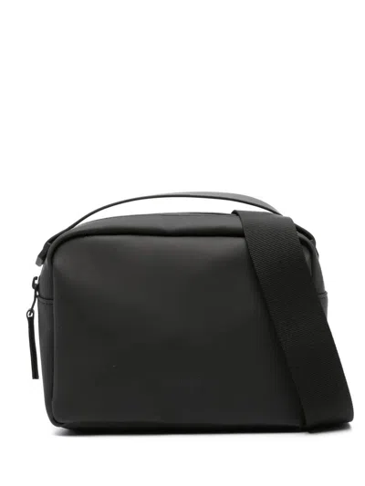 Rains Box Rubberised Top Handle Bag In Black