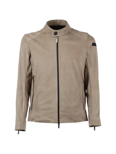 Rrd Zip Biker Jacket In Brown