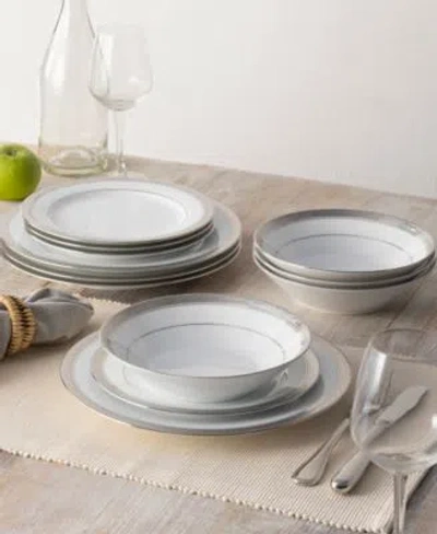 Noritake Crestwood Platinum Dinnerware Collection In White