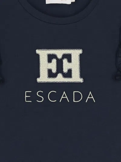 Escada Ruffled Short-sleeve T-shirt In Blue