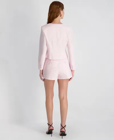 French Connection Halsey Twill Tailored Cropped Jacket In Pink