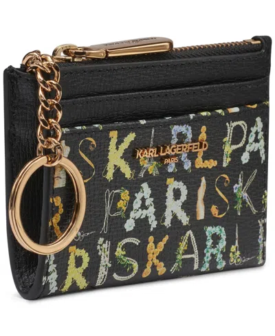 Karl Lagerfeld Key Ring Card Case In Multi