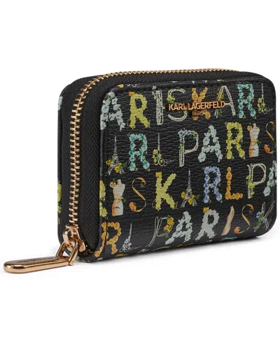Karl Lagerfeld Zip Around Mini Wallet In Multi