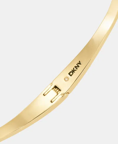 Dkny Thin Bypass Open Bangle Bracelet In Gold