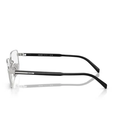 Prada 0pr B51v Rectangular Aluminum Frame Eyeglasses In Metallic