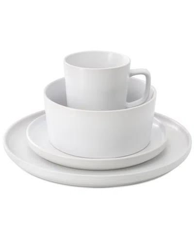 Elama Luxmatte White 16pc Dinnerware Set In White