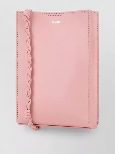 Jil Sander Small Leather Tangle Shoulder Bag Rectangular In Pink