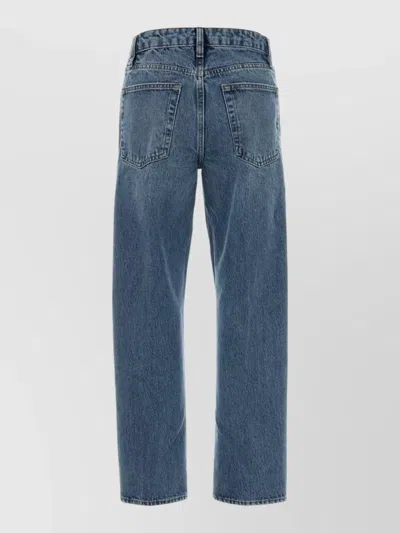 Frame Denim Straight Leg Five Pocket Belt Loop Jeans In Blue