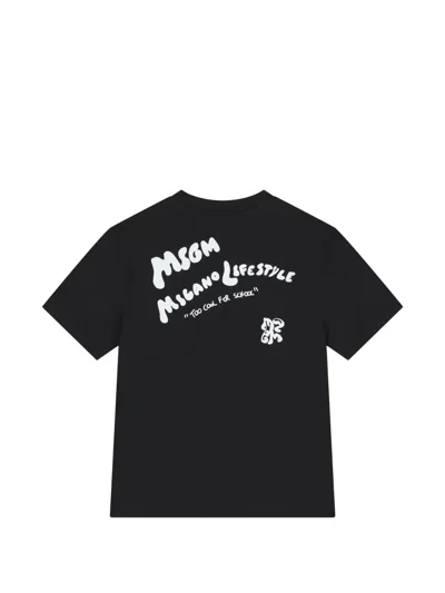 Msgm Graphic Print T-shirt In Black