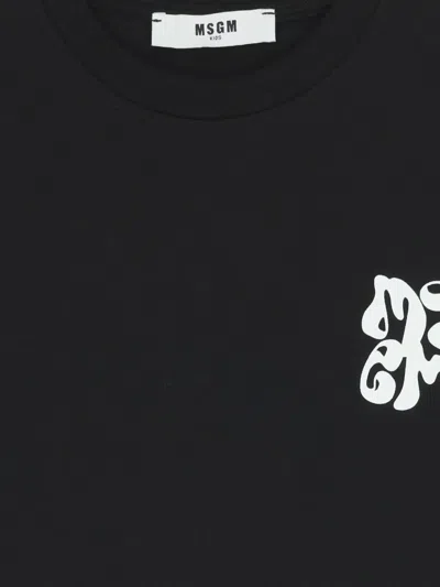 Msgm Graphic Print T-shirt In Black