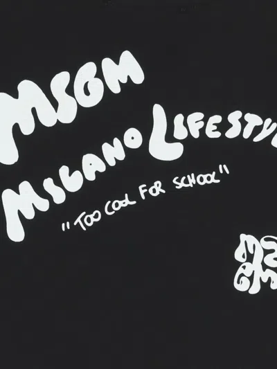 Msgm Graphic Print T-shirt In Black