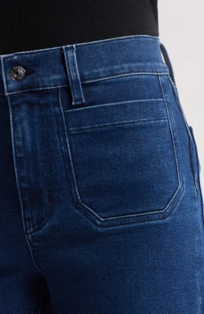 Frame Womens Palazzo Patch-pockets Wide-leg High-rise Stretch-organic-denim Blend Jeans Cursive