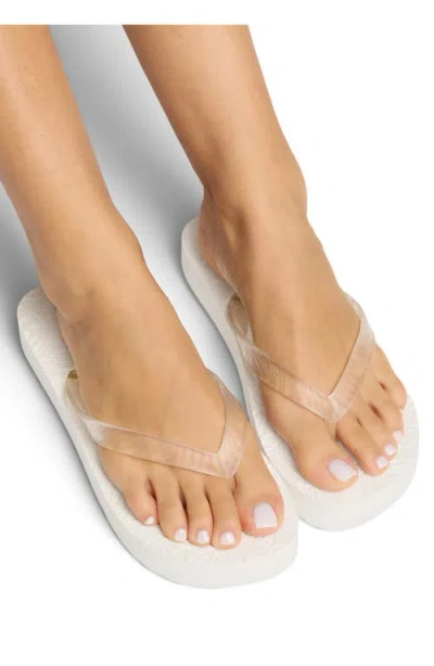 Roxy Beach Up Platform Flip Flop In White
