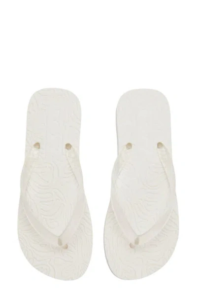 Roxy Beach Up Platform Flip Flop In White