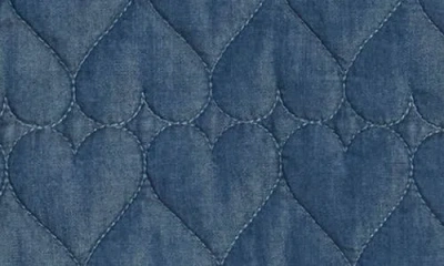 Nanette Lepore Heart Quilted Denim Vest In Blue