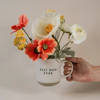 Sweet Water Decor Stoneware Pattern Coffee Mug In White