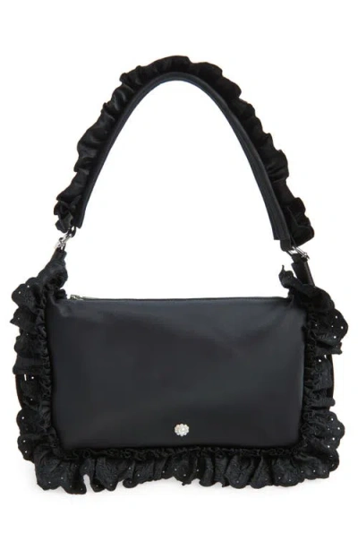 Simone Rocha Pillowcase Broderie Anglaise-trimmed Shell Shoulder Bag In Black