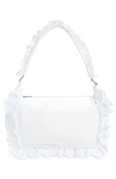 Simone Rocha Pillowcase Ruffled Nylon Shoulder Bag In White
