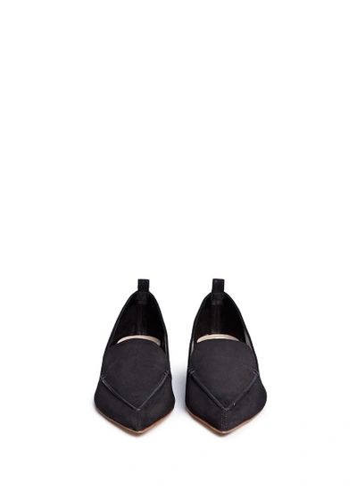Shop Nicholas Kirkwood 'beya' Metal Heel Suede Skimmer Loafers