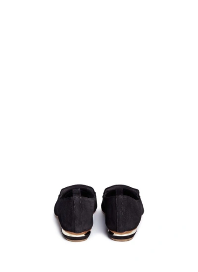 Shop Nicholas Kirkwood 'beya' Metal Heel Suede Skimmer Loafers