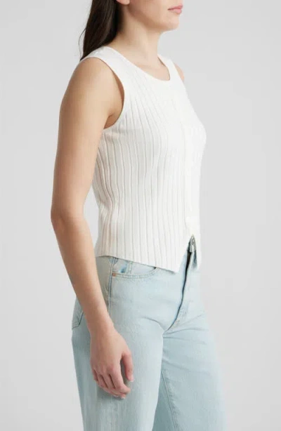 Bernardo Front Button Rib Vest In White