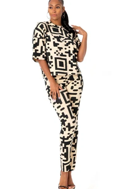 Dai Moda Qr Code Abstract Print Leggings In White