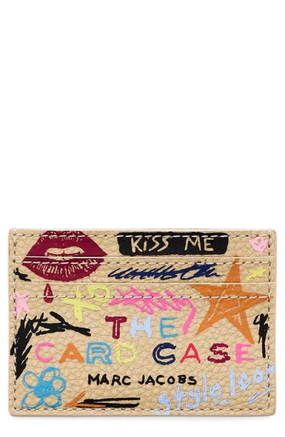 Marc Jacobs Scribble Leather Card Case In Multi