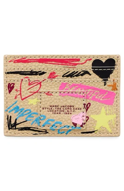 Marc Jacobs Scribble Leather Card Case In Multi