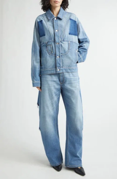 Stella Mccartney Deconstructed Denim Jacket In Blue
