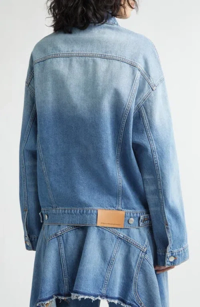 Stella Mccartney Deconstructed Denim Jacket In Blue