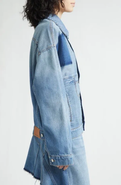 Stella Mccartney Deconstructed Denim Jacket In Blue