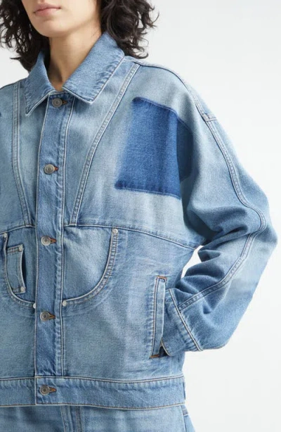 Stella Mccartney Deconstructed Denim Jacket In Blue