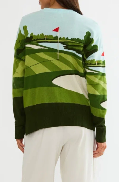 Beach Riot Callie Golf Course Sweater In Green