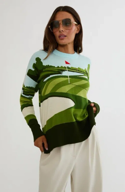Beach Riot Callie Golf Course Sweater In Green