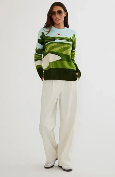 Beach Riot Callie Golf Course Sweater In Green