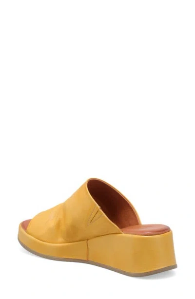 Miz Mooz Patsey Platform Wedge Slide Sandal In Yellow