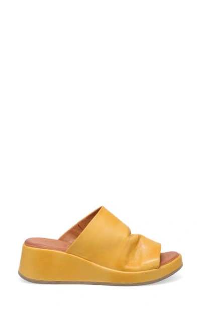 Miz Mooz Patsey Platform Wedge Slide Sandal In Yellow