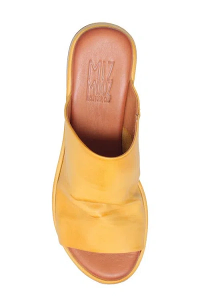 Miz Mooz Patsey Platform Wedge Slide Sandal In Yellow